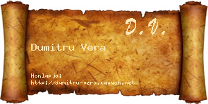 Dumitru Vera névjegykártya